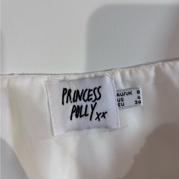 princess polly white puff balloon long sleeve ruffle top coquette cottagecore - Picture 5 of 8